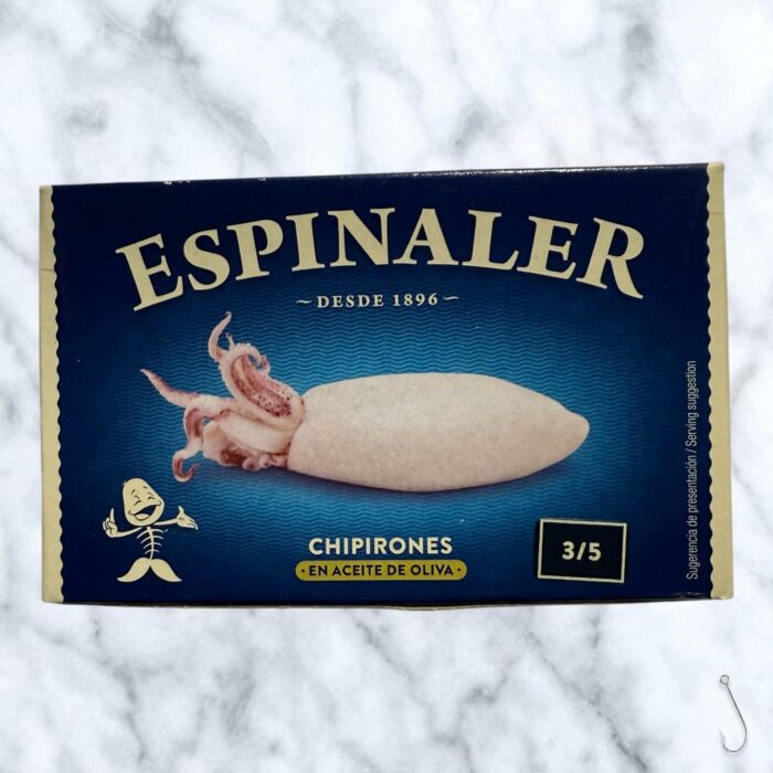CHIPIRONES SMÅ BLÄCKFISKAR I OLJA 25x110g -Espinaler